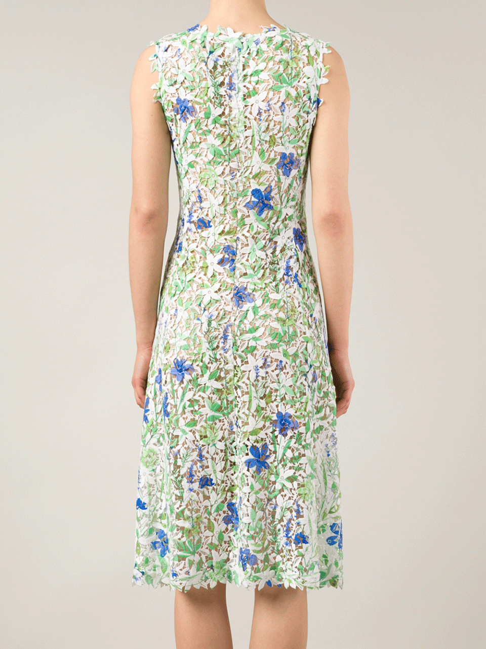 OSCAR DE LA RENTA-Floral Lace Crochet Dress-