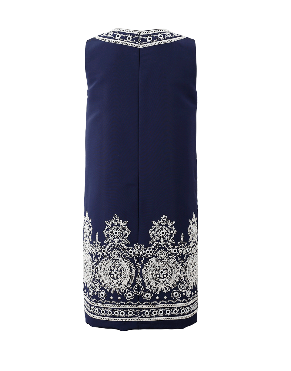 OSCAR DE LA RENTA-Faille Embroidered Dress-