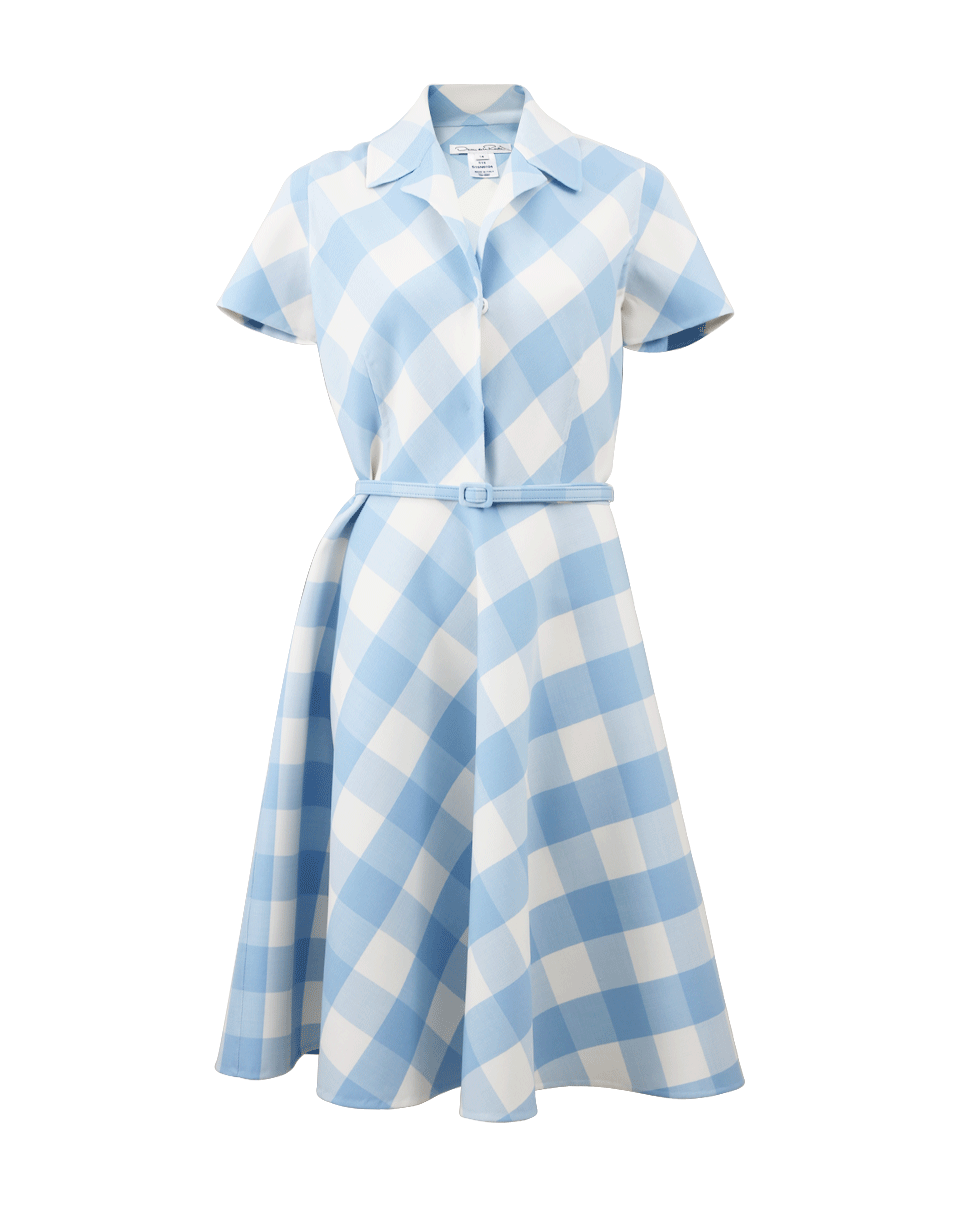 OSCAR DE LA RENTA-Buffalo Check Collared Dress-