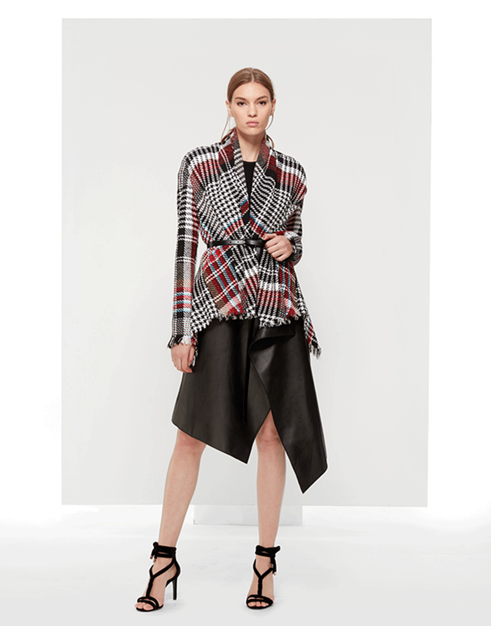 OSCAR DE LA RENTA-Tartan Tweed Jacket-