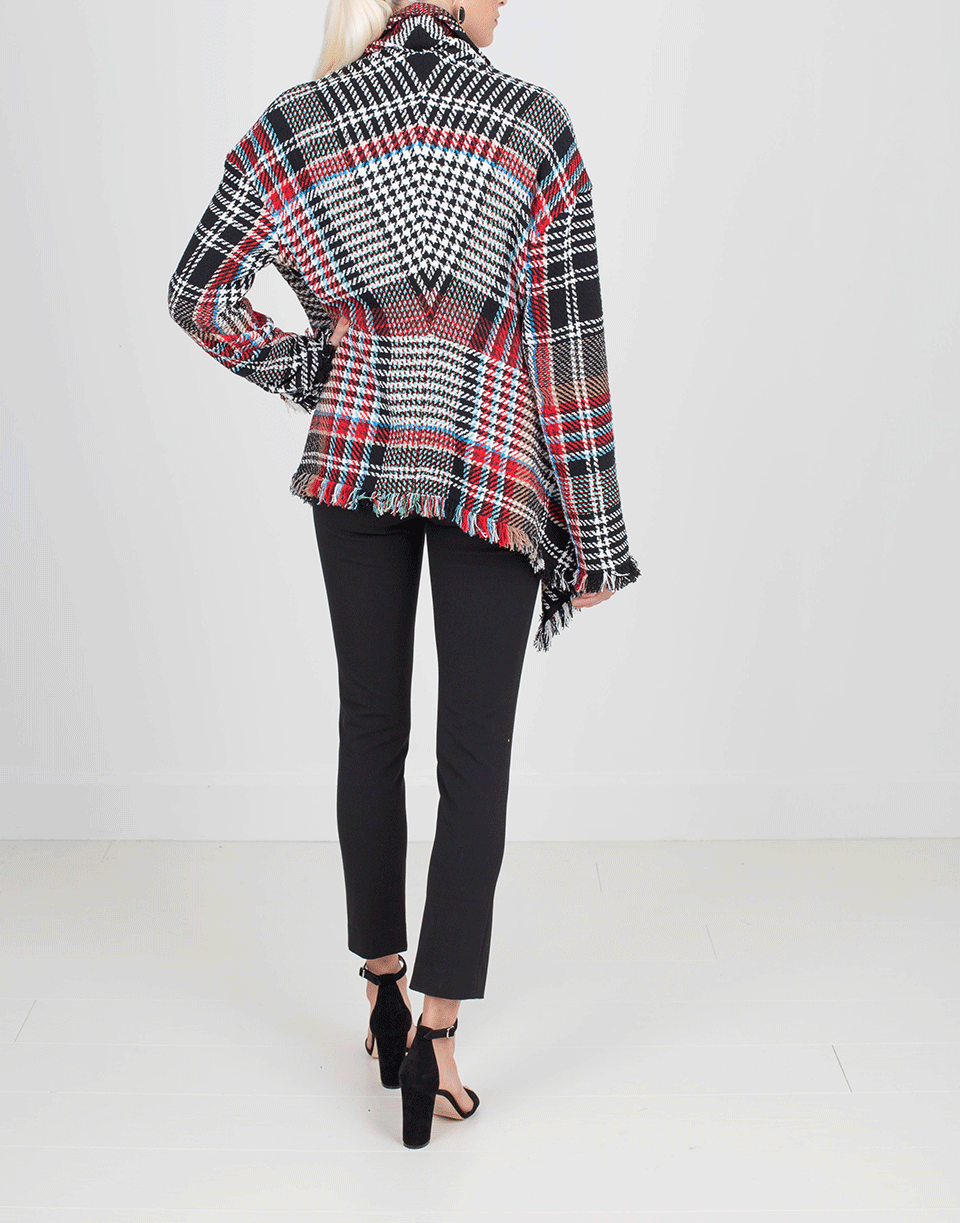 OSCAR DE LA RENTA-Tartan Tweed Jacket-