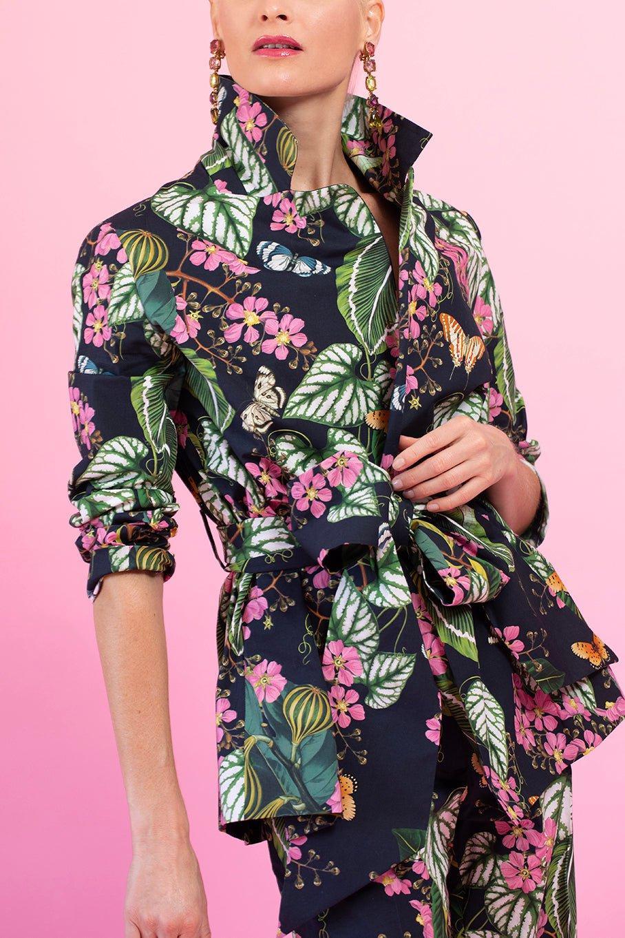 OSCAR DE LA RENTA-Long Sleeve Botanical Blazer-