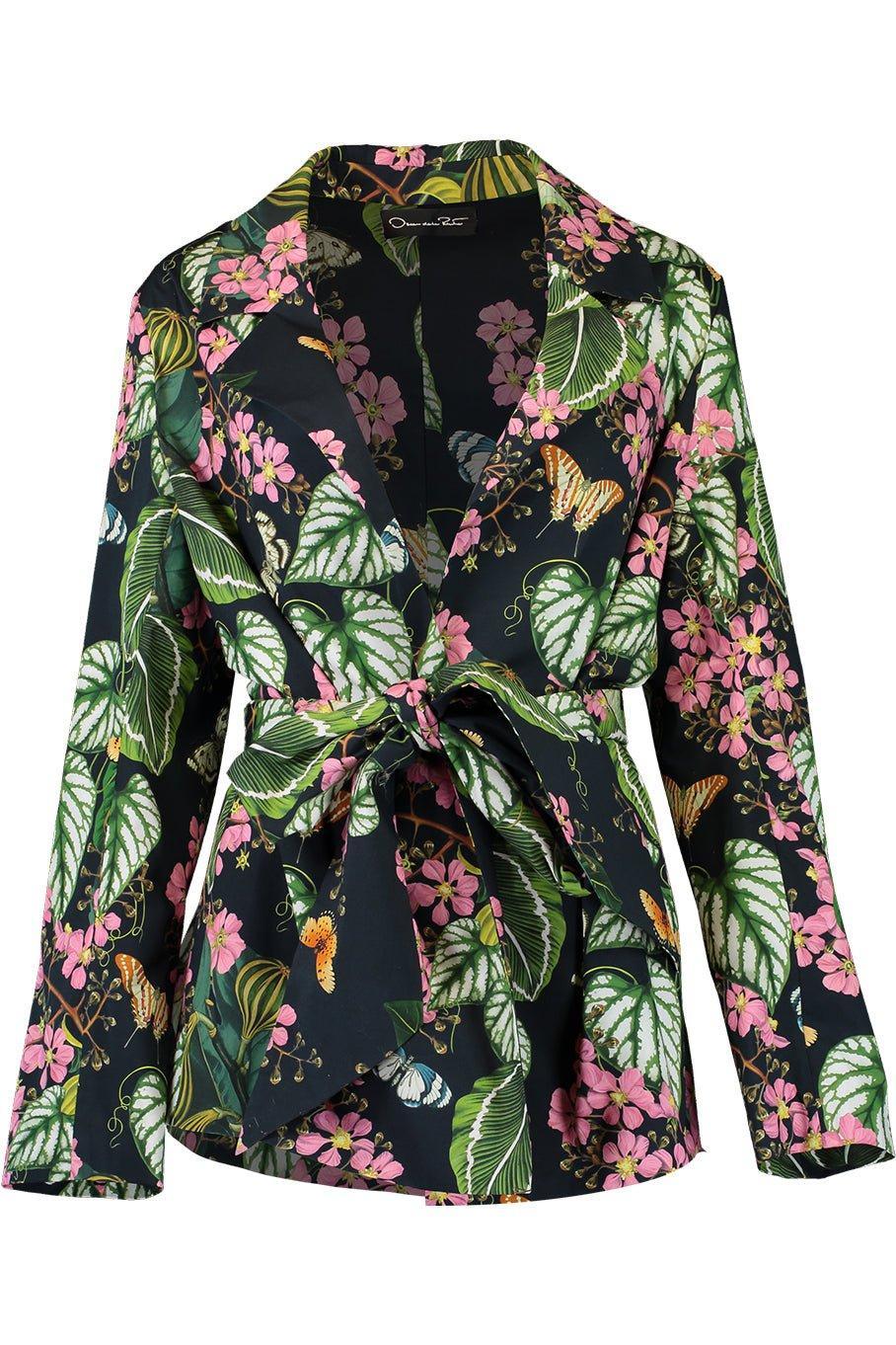 OSCAR DE LA RENTA-Long Sleeve Botanical Blazer-