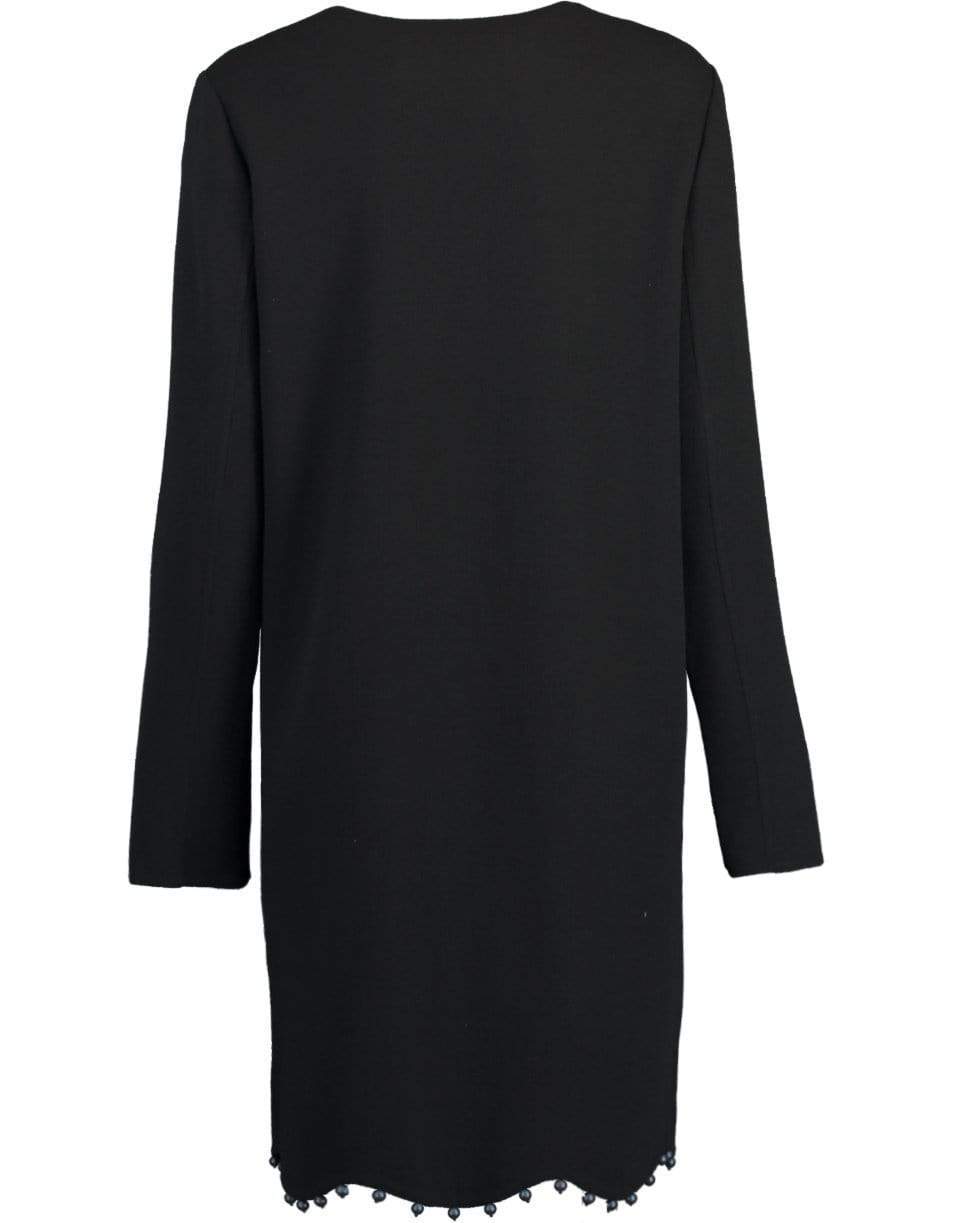 OSCAR DE LA RENTA-Black Collarless Coat-BLACK