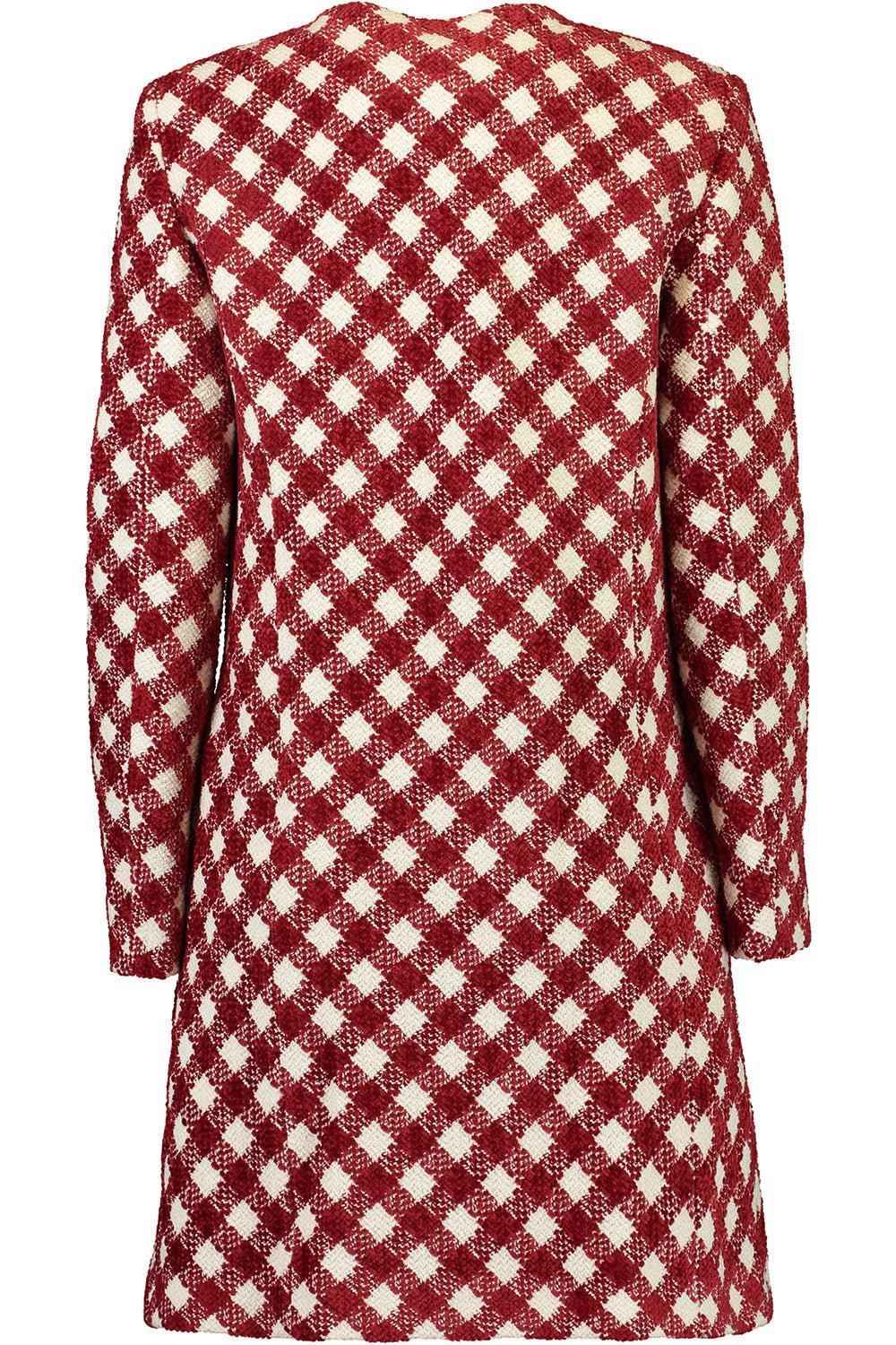 OSCAR DE LA RENTA-Three Quarter Sleeve Check Jacket-