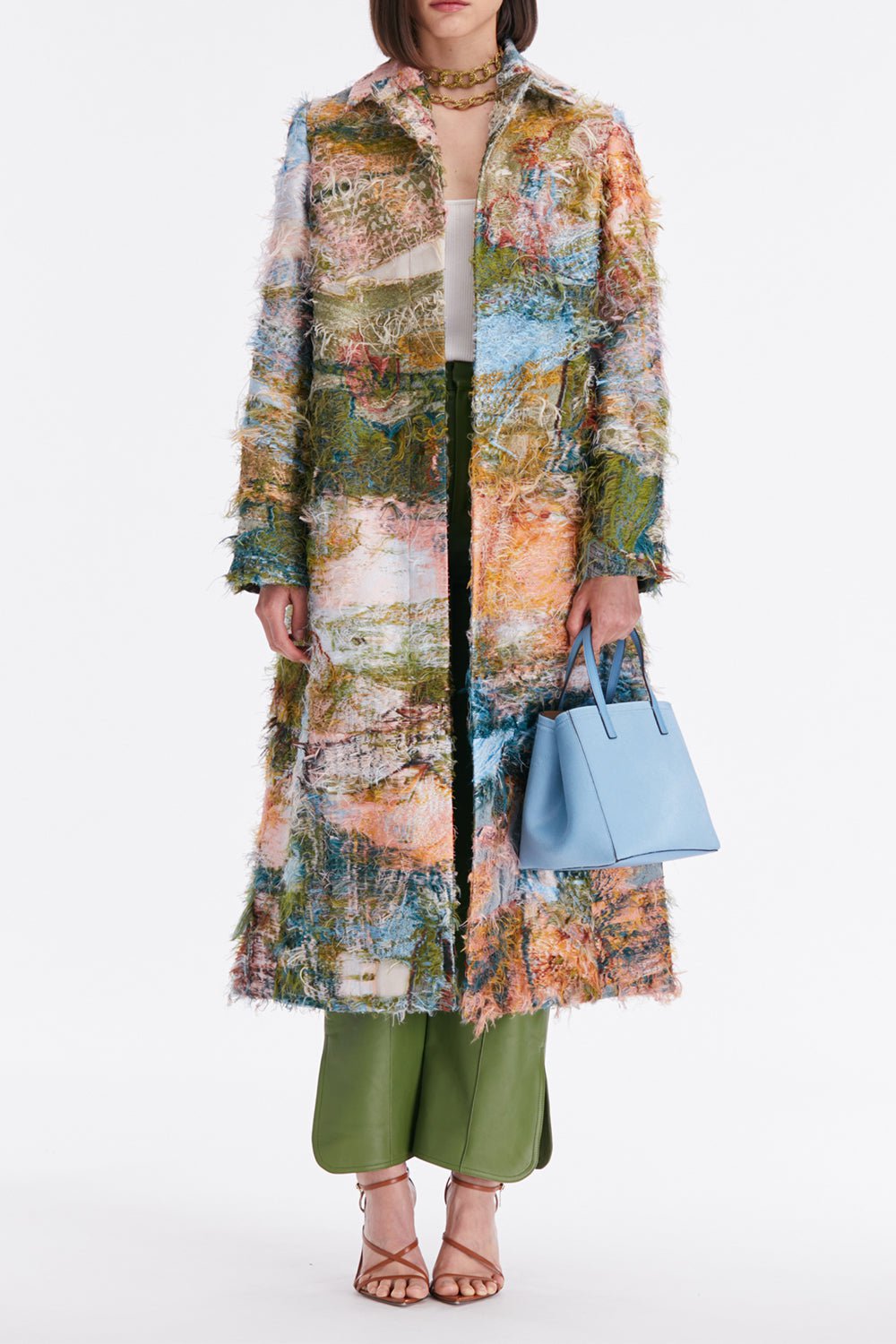 OSCAR DE LA RENTA-Abstract Fil Coupe Coat-PWDRBLUM