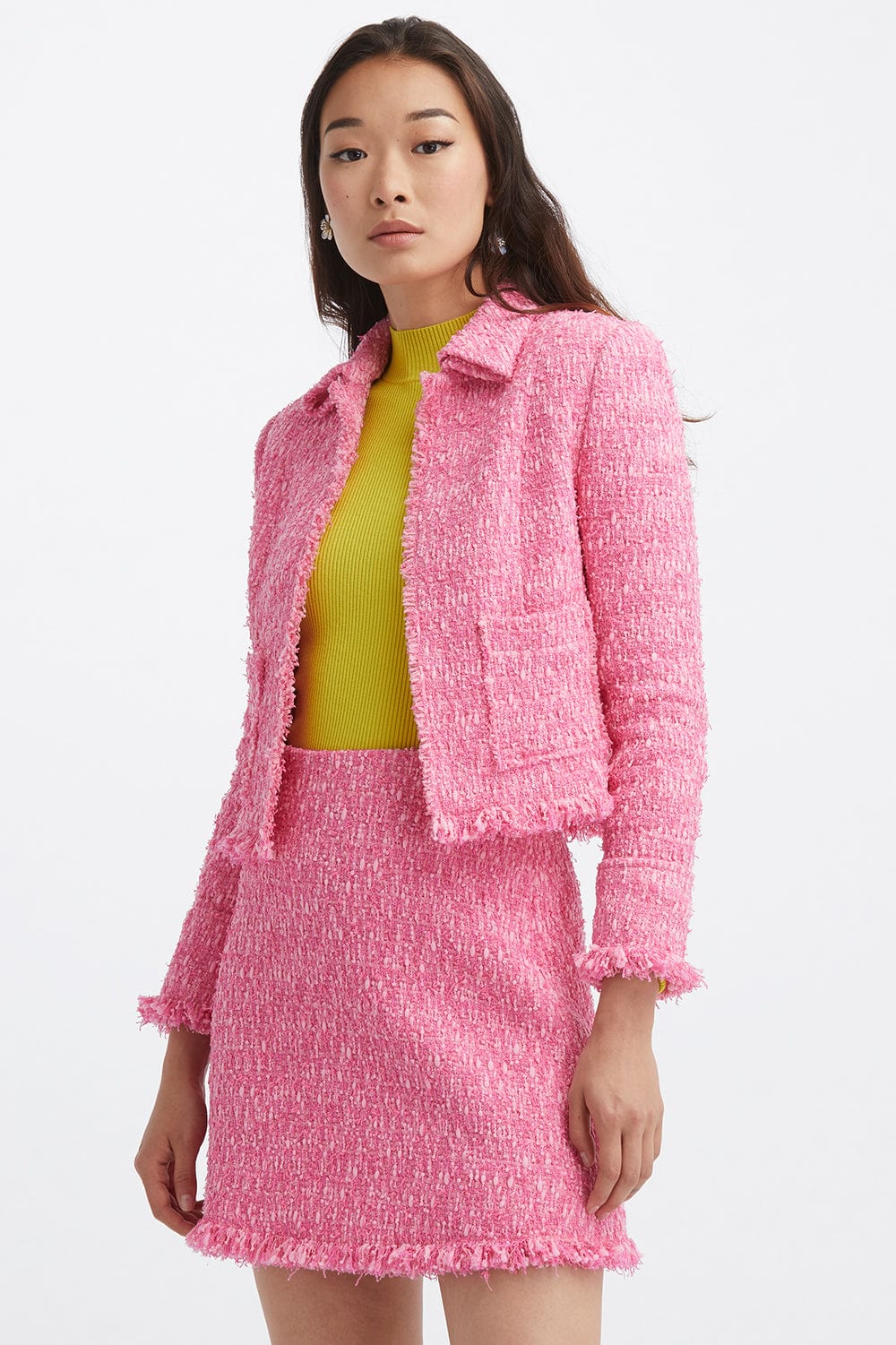 OSCAR DE LA RENTA-Ribbon Tweed Jacket-AZALEA