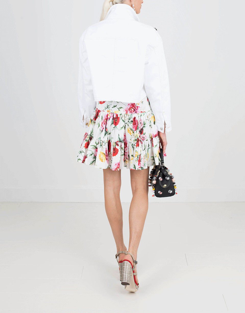 OSCAR DE LA RENTA-Paint Splatter Denim Jacket-