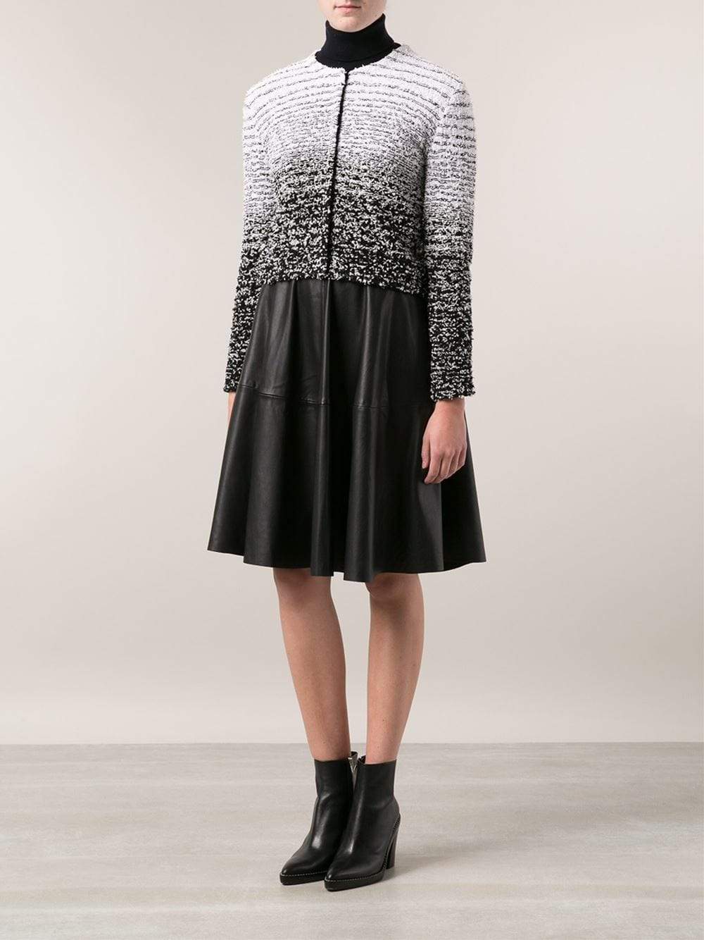 OSCAR DE LA RENTA-Jewel Neck Tweed Cardigan-