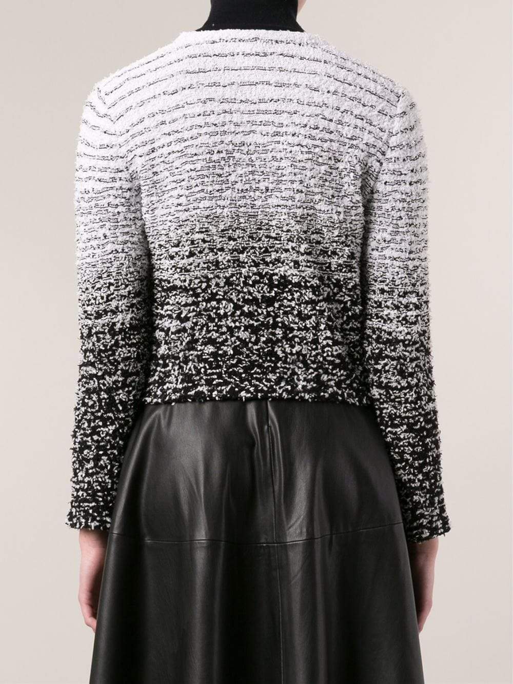 OSCAR DE LA RENTA-Jewel Neck Tweed Cardigan-