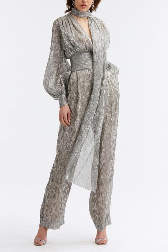 OSCAR DE LA RENTA-Mousseline Jumpsuit-DRK GREY