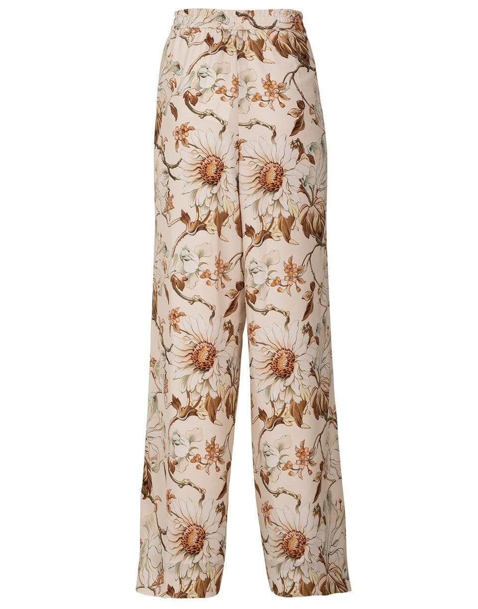 OSCAR DE LA RENTA-Ivory Printed Palazzo Pant-