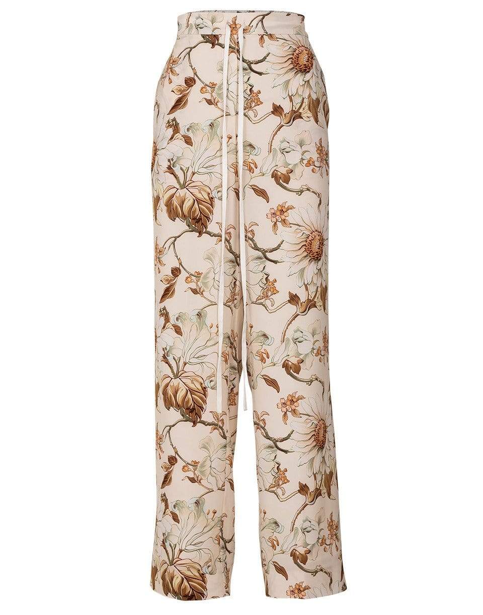 OSCAR DE LA RENTA-Ivory Printed Palazzo Pant-