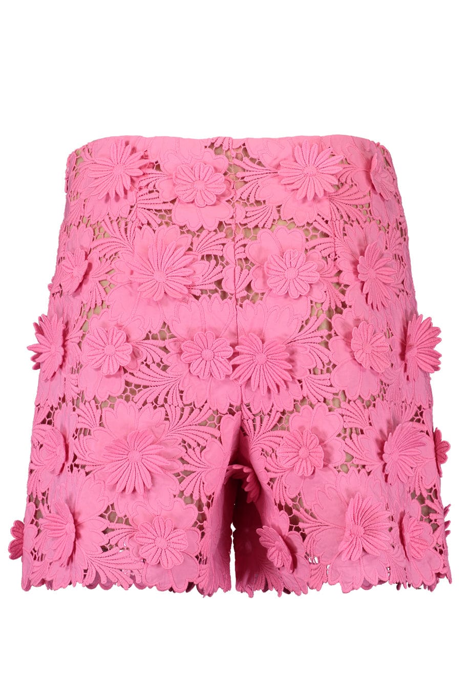 OSCAR DE LA RENTA-Cotton Floral Guipure Wide Leg Short-