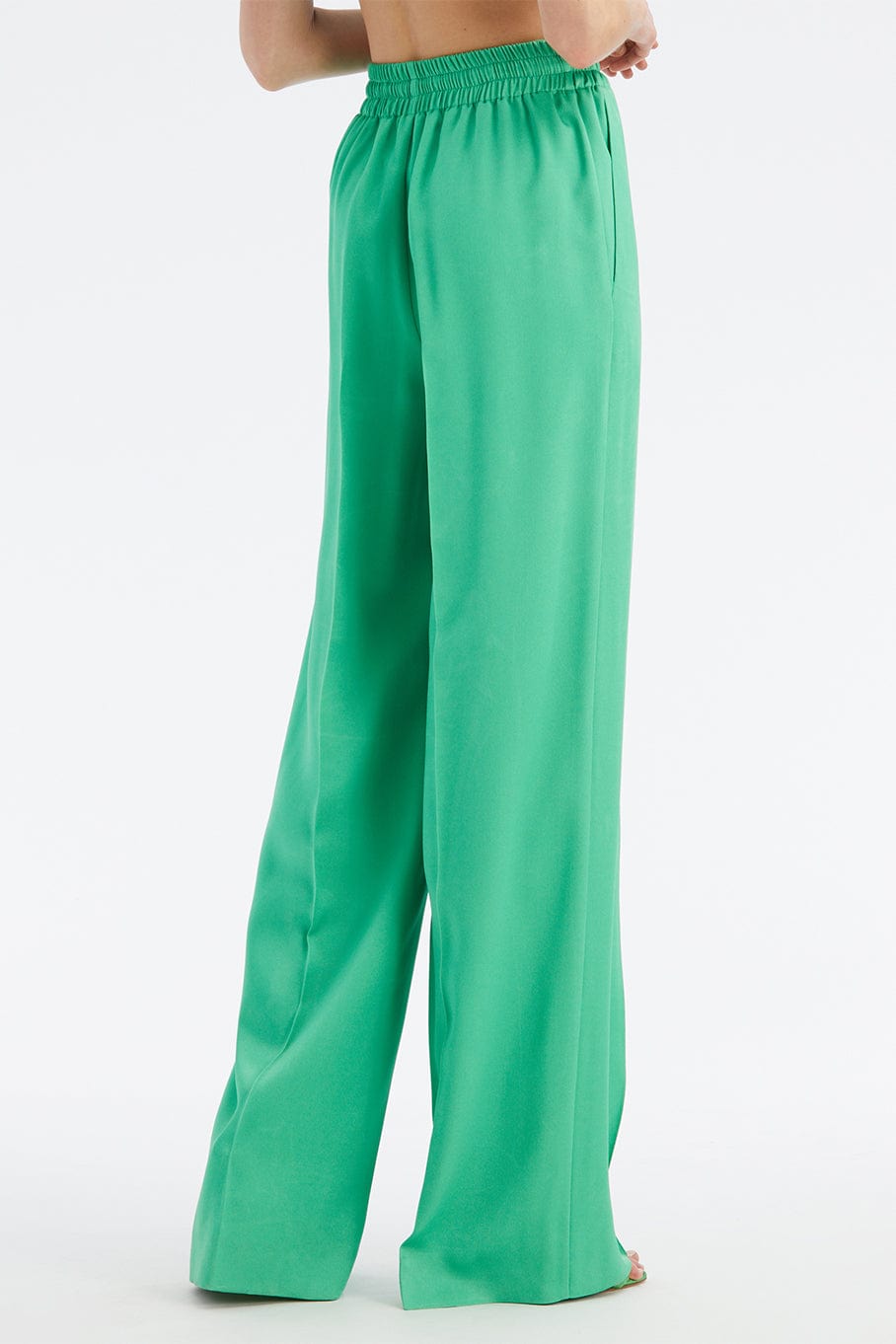 OSCAR DE LA RENTA-Drawstring Tie Wide Leg Pant-