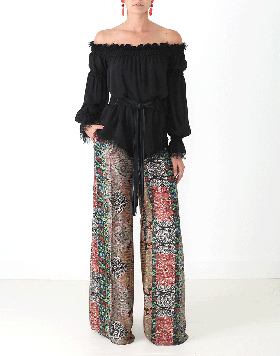 OSCAR DE LA RENTA-Paisley Patch Pant-