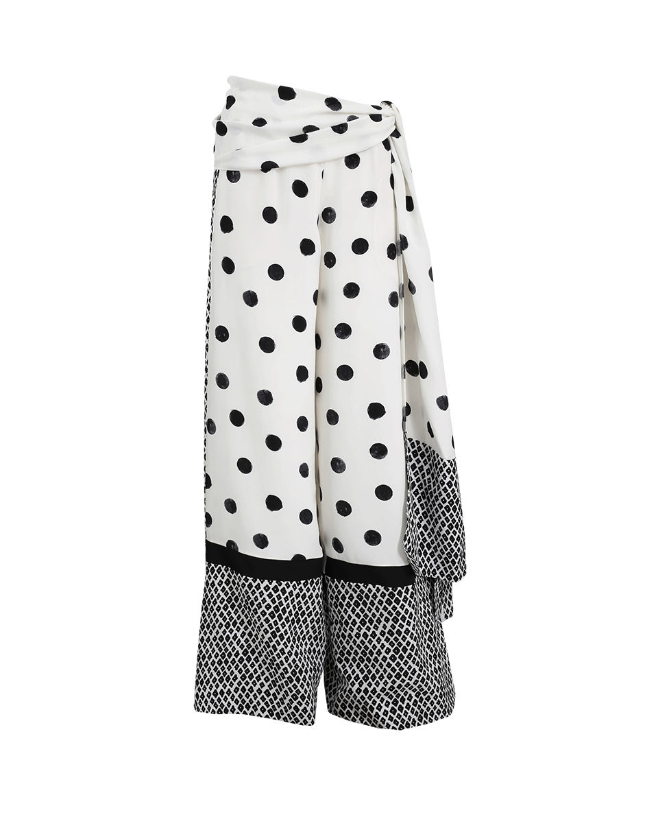 OSCAR DE LA RENTA-Tie Waist Dot Palazzo Pant-
