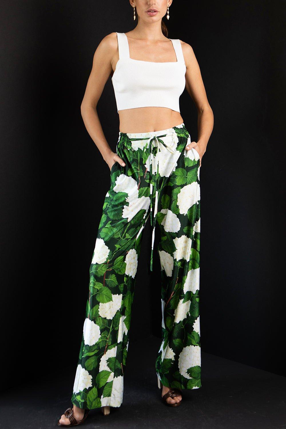 OSCAR DE LA RENTA-Hydrangea Wide Leg Pant-