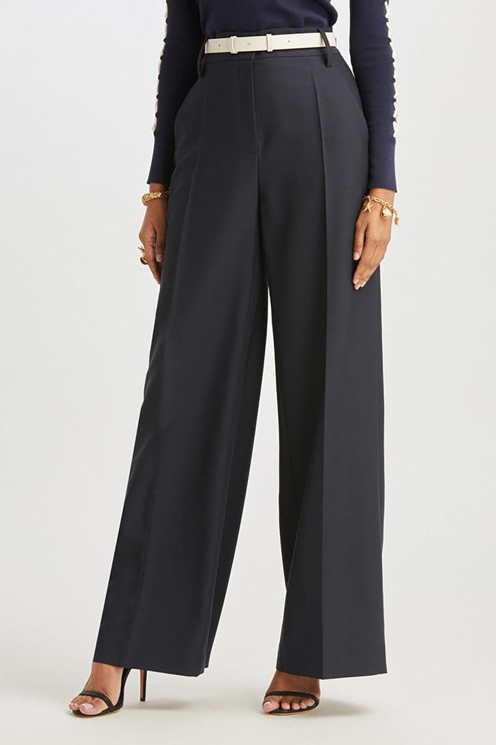OSCAR DE LA RENTA-Wide Leg Pant-NAVY
