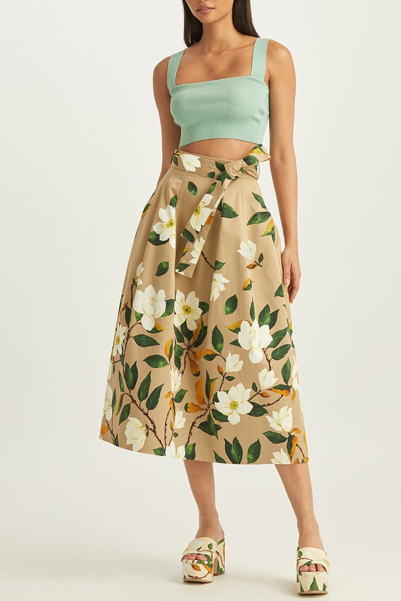 OSCAR DE LA RENTA-Magnolia Belted Skirt-