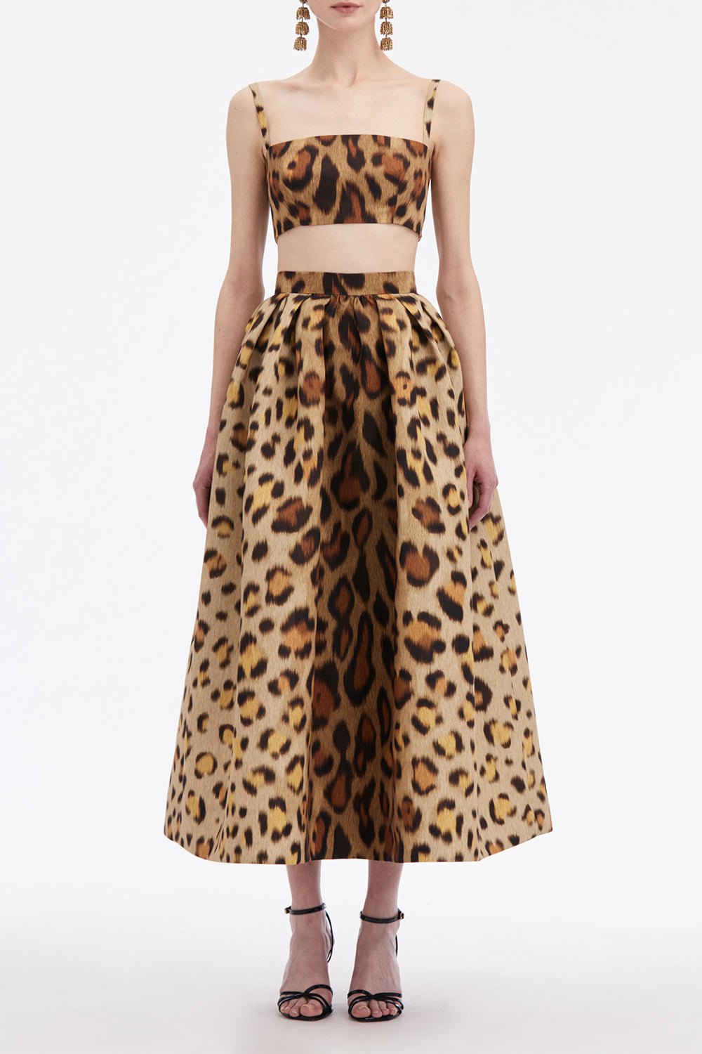 OSCAR DE LA RENTA-Jaguar Pleated Full Skirt-
