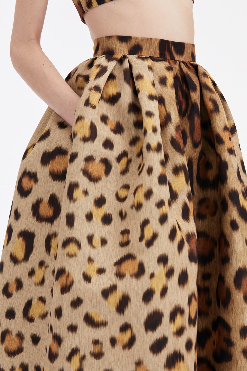OSCAR DE LA RENTA-Jaguar Pleated Full Skirt-