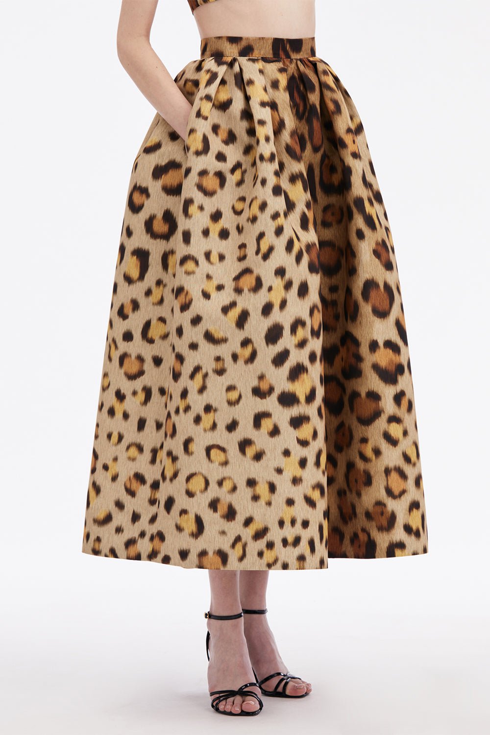 OSCAR DE LA RENTA-Jaguar Pleated Full Skirt-
