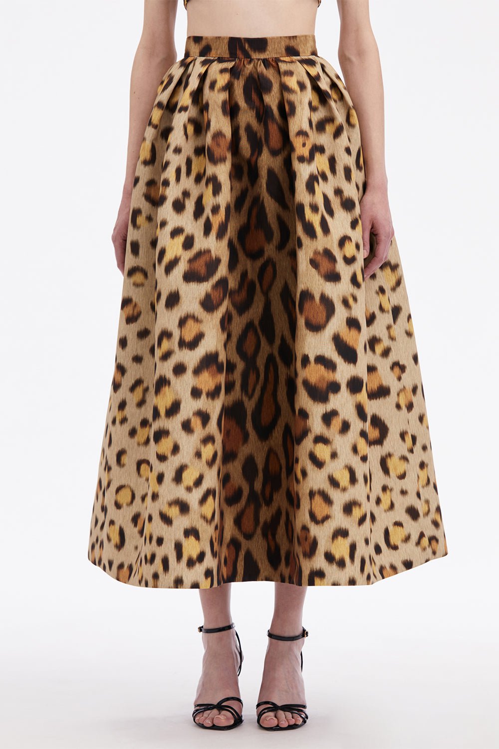 OSCAR DE LA RENTA-Jaguar Pleated Full Skirt-
