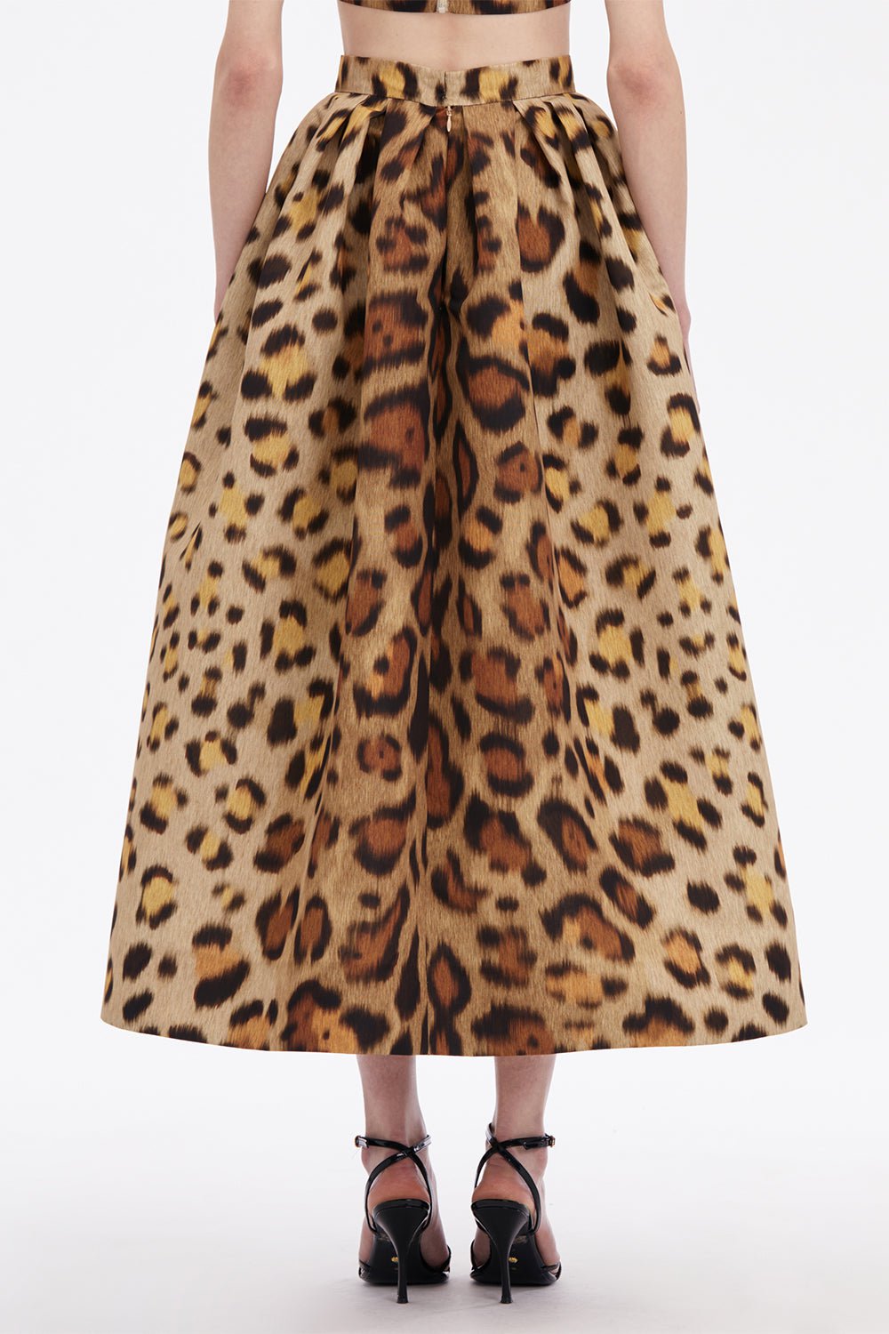 OSCAR DE LA RENTA-Jaguar Pleated Full Skirt-