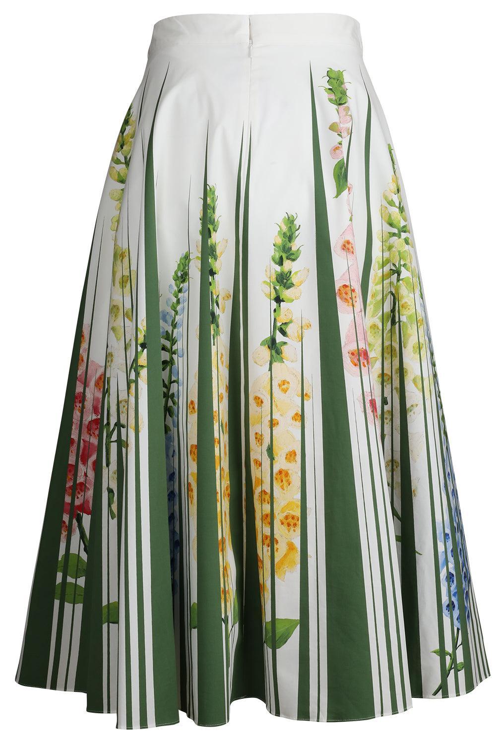 Foxgloves Midi Skirt-GREENMLT-2-CLOTHINGSKIRTMIDI-OSCAR DE LA RENTA