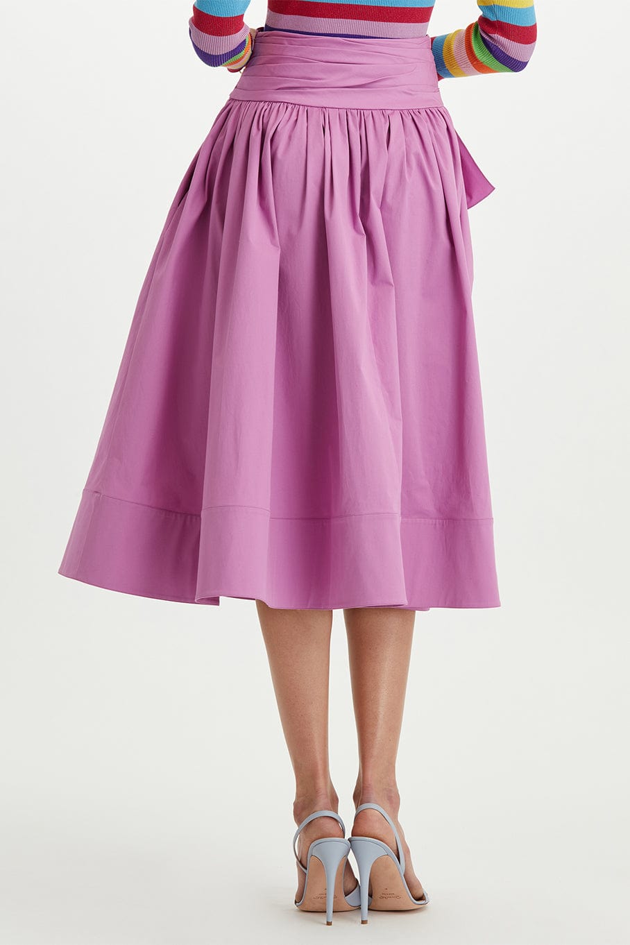 OSCAR DE LA RENTA-Full A Line Bow Detail Skirt-LILAC