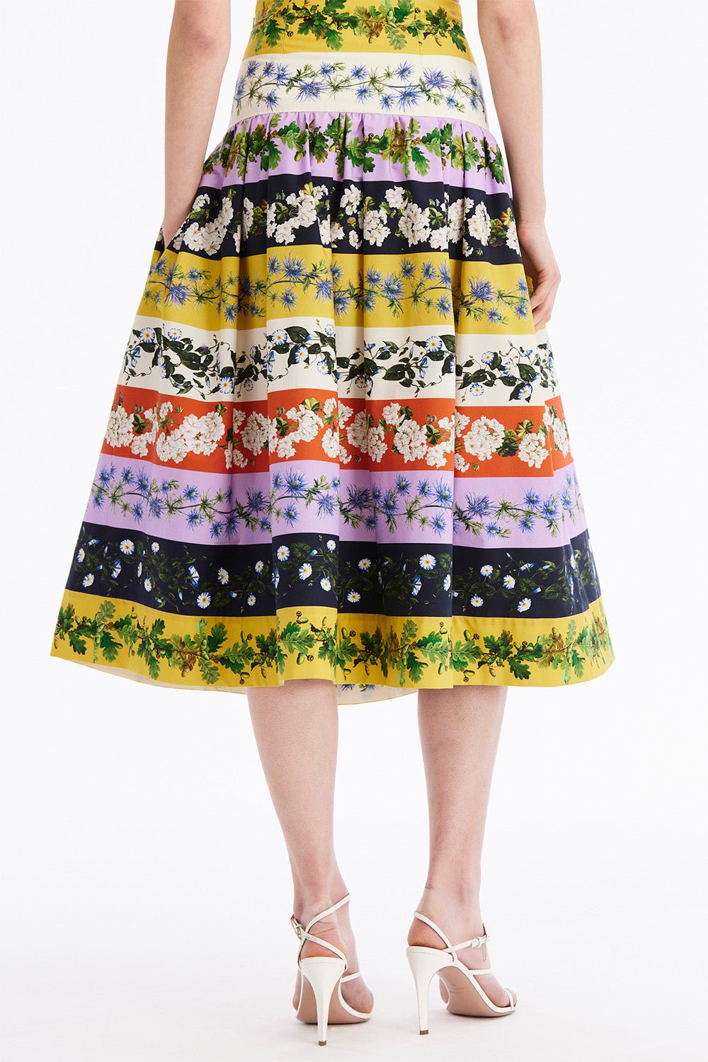 OSCAR DE LA RENTA-Stripe Full Skirt-