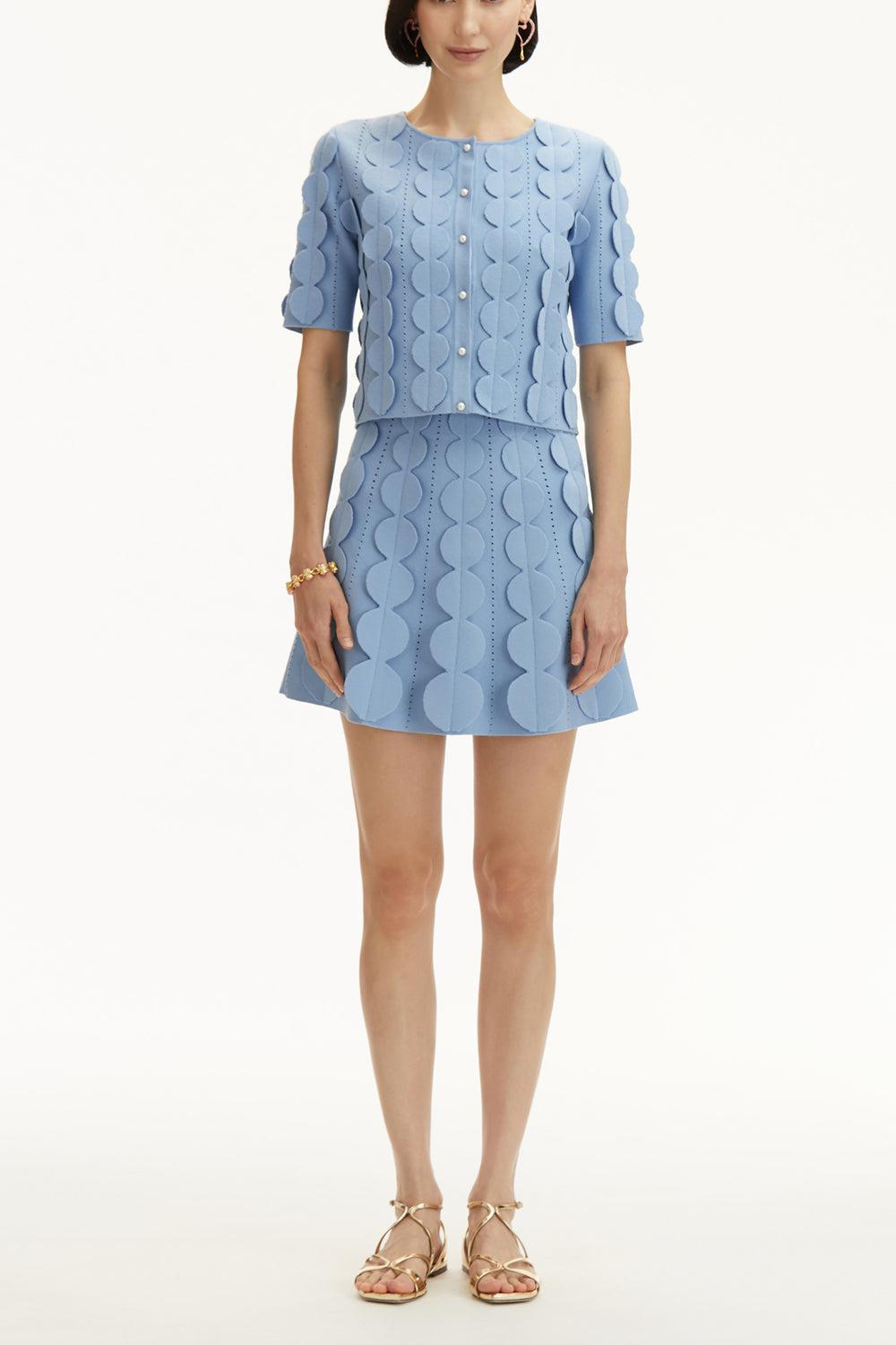 3D Circle A-Line Skirt-OPAL-XS-CLOTHINGSKIRTMINI-OSCAR DE LA RENTA