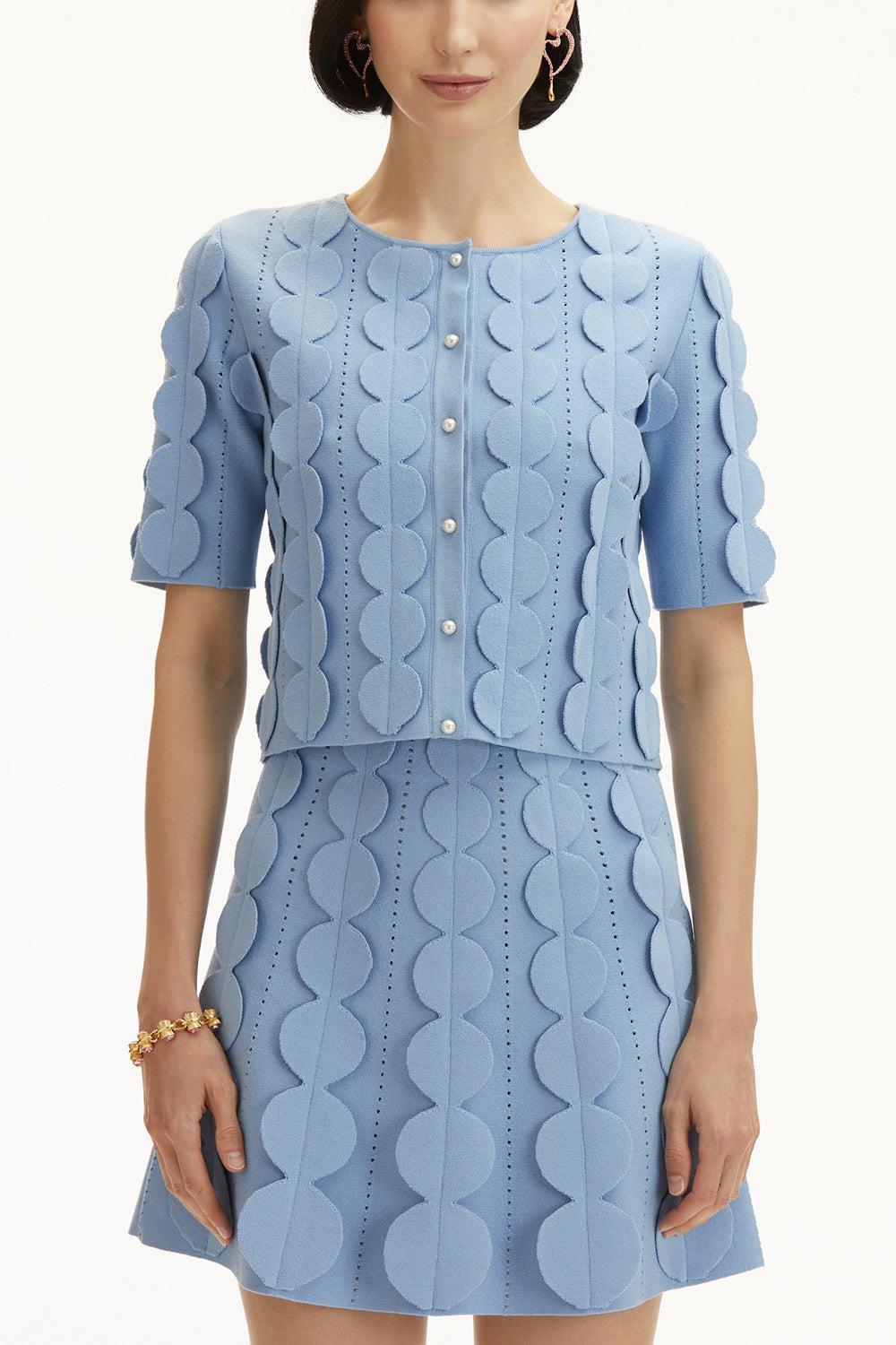 3D Circle A-Line Skirt-OPAL-XS-CLOTHINGSKIRTMINI-OSCAR DE LA RENTA