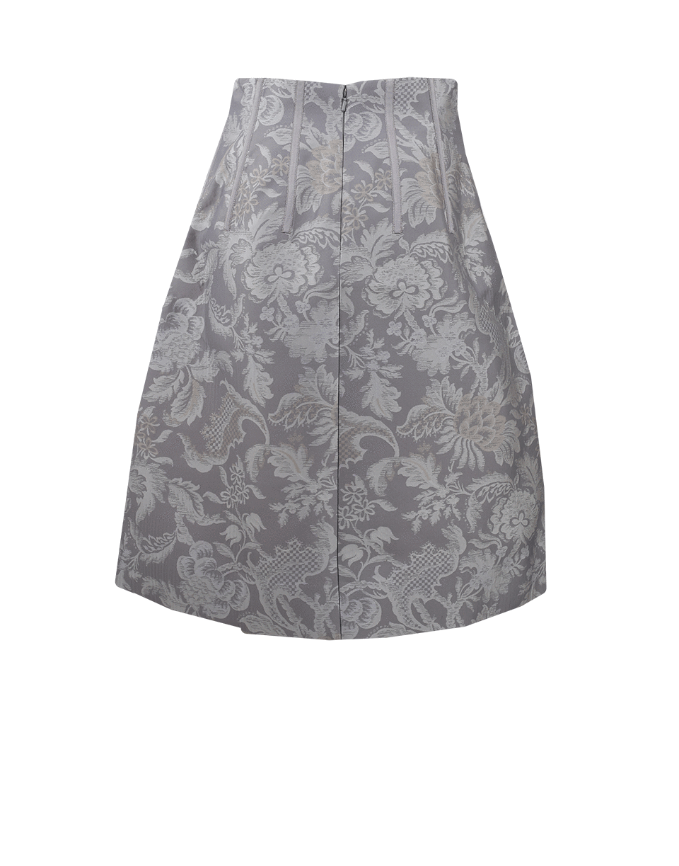 OSCAR DE LA RENTA-Floral Demask Jacquard Skirt-