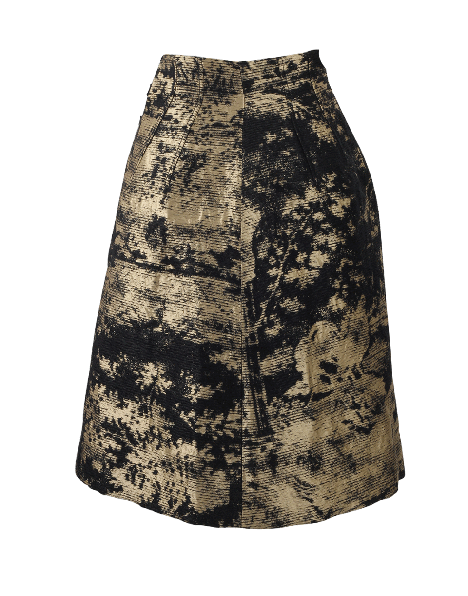 OSCAR DE LA RENTA-Jacquard Skirt-GOLD