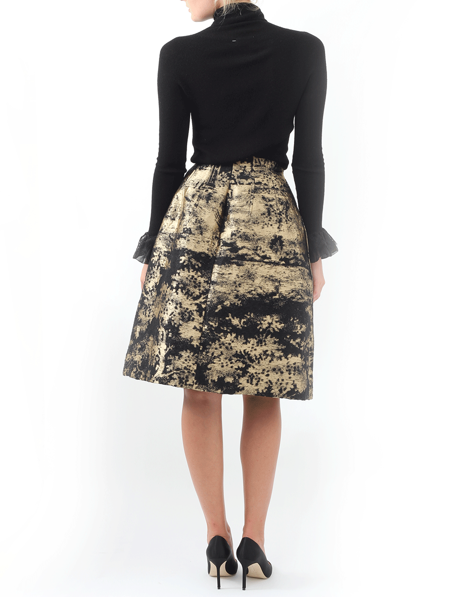 OSCAR DE LA RENTA-Jacquard Skirt-GOLD