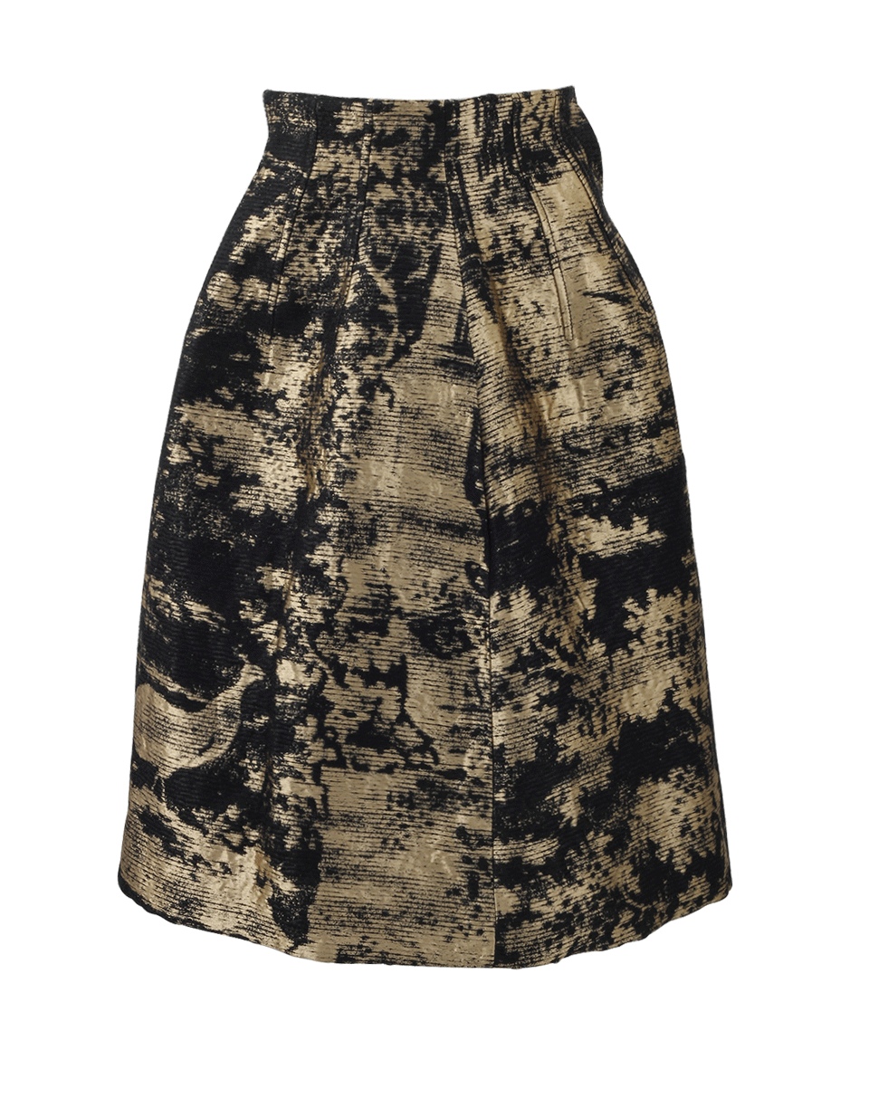 OSCAR DE LA RENTA-Jacquard Skirt-GOLD