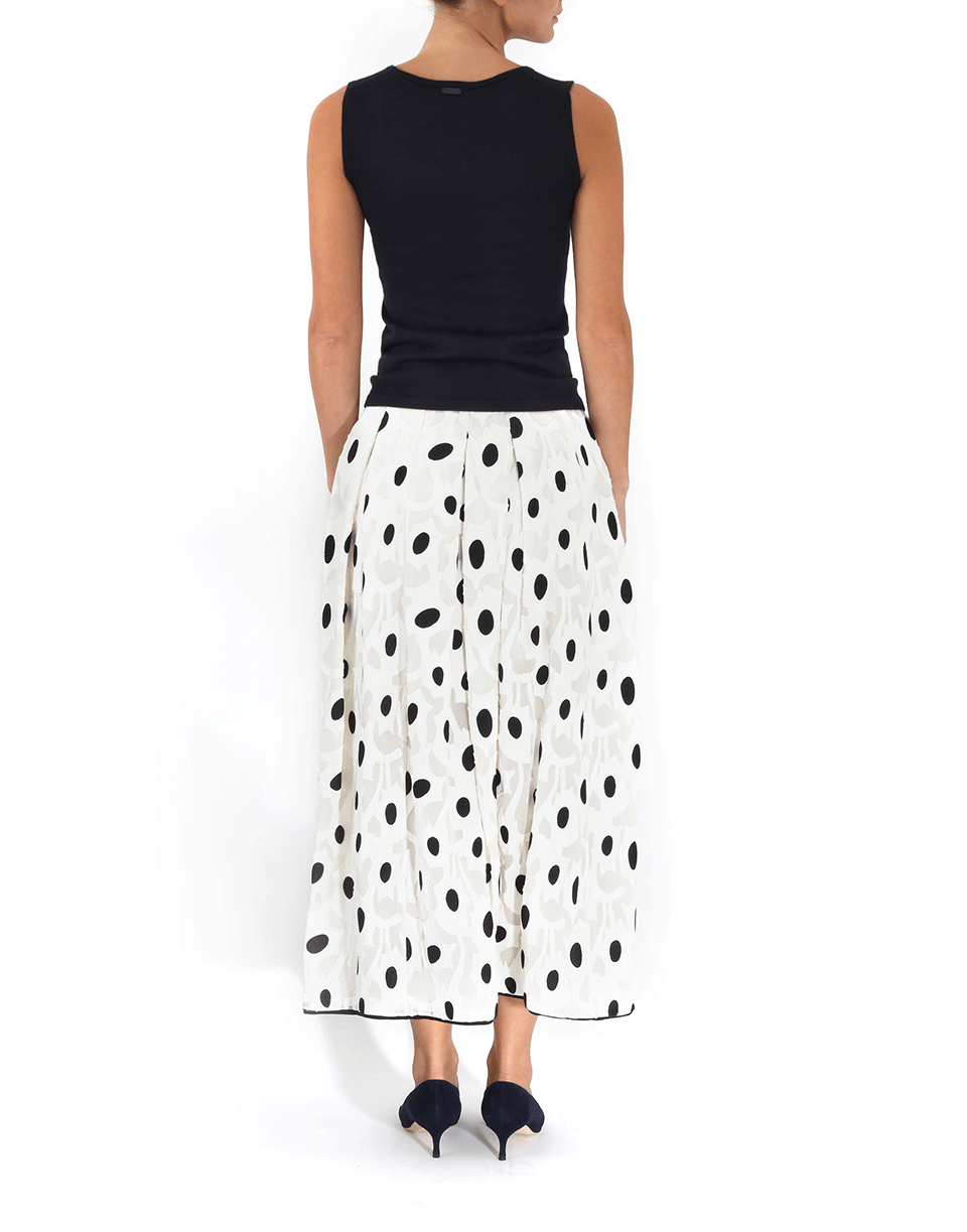 OSCAR DE LA RENTA-Starburst Tea Skirt-IVRY/BLK