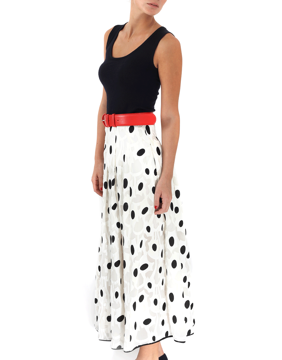 OSCAR DE LA RENTA-Starburst Tea Skirt-IVRY/BLK