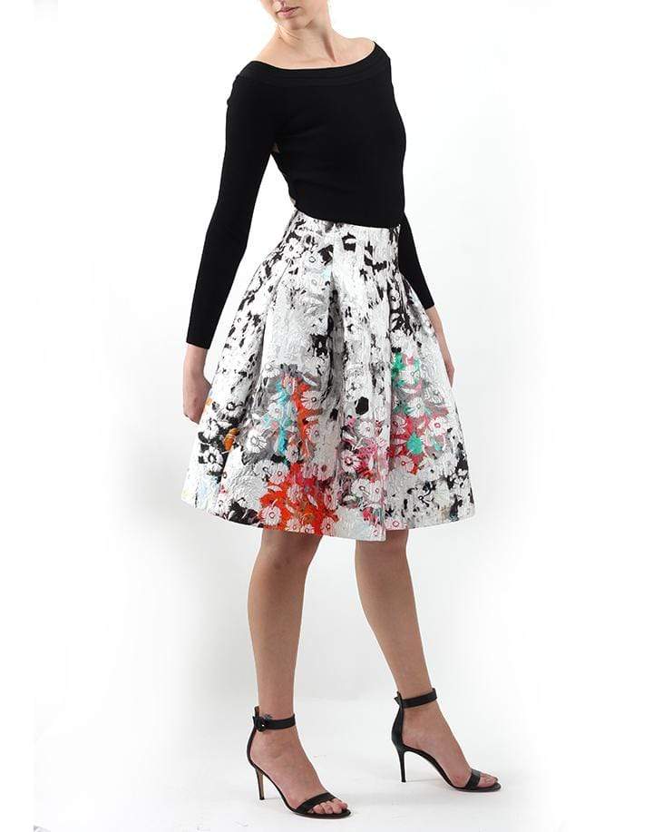 OSCAR DE LA RENTA-Catalan Pleated Skirt-
