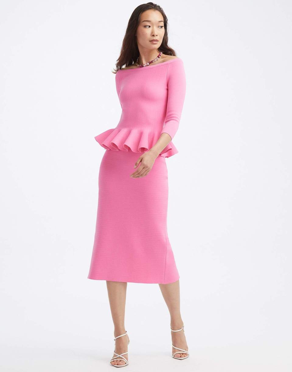 OSCAR DE LA RENTA-Off The Shoulder Peplum Top-