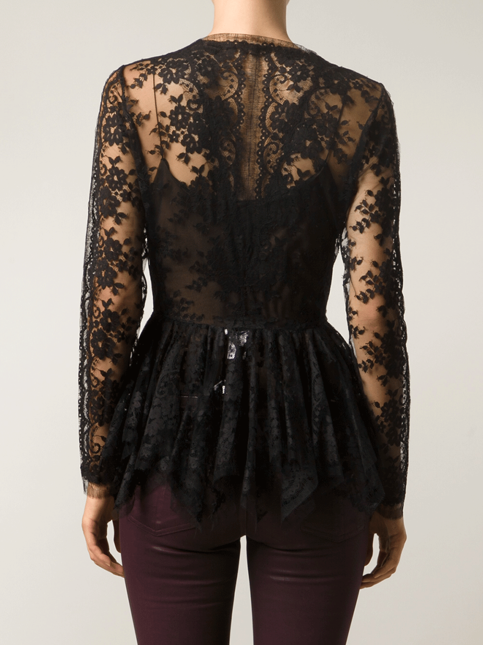 OSCAR DE LA RENTA-Black Lace Blouse Jacket-