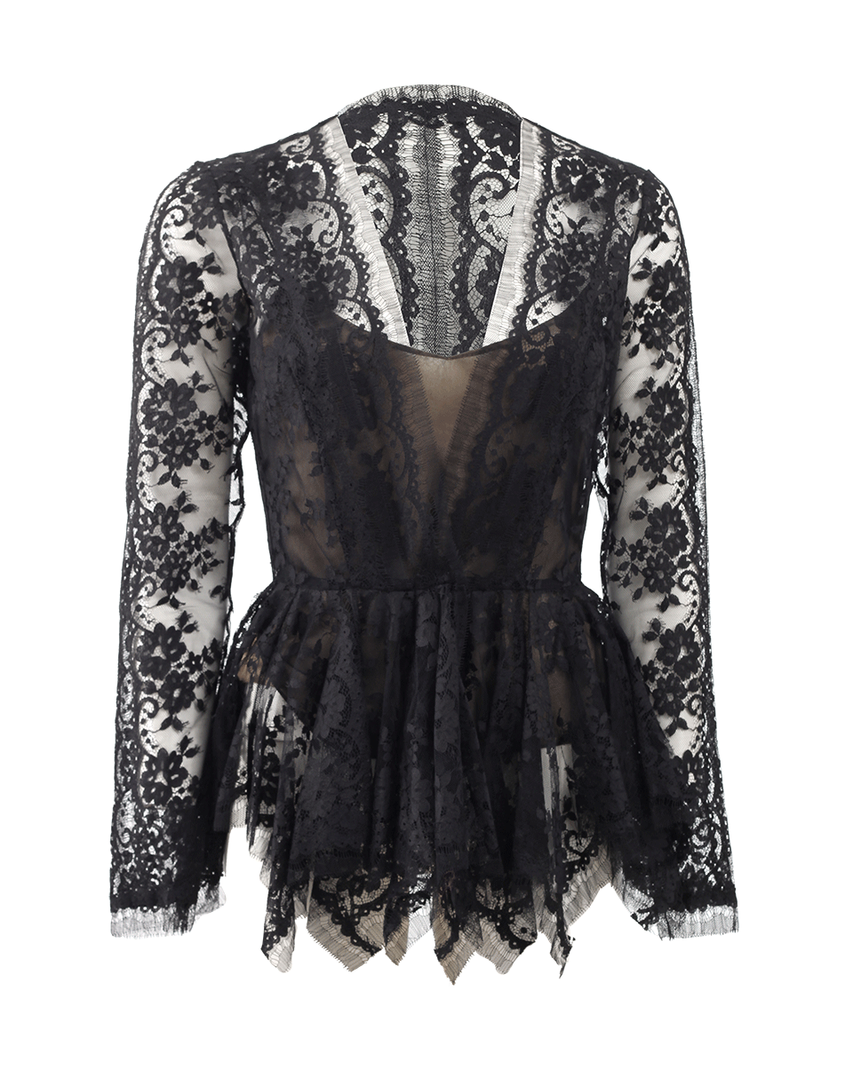 OSCAR DE LA RENTA-Black Lace Blouse Jacket-