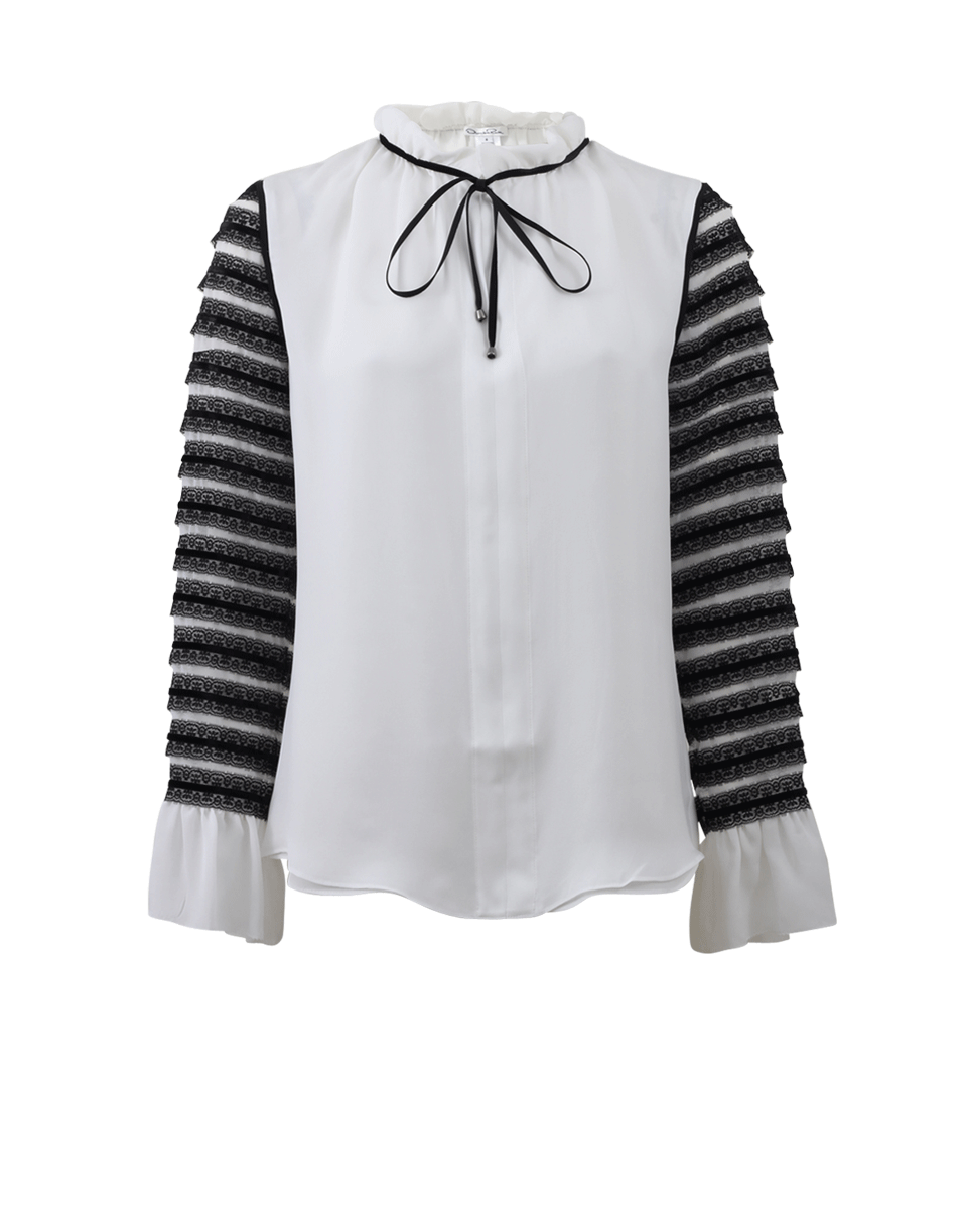 OSCAR DE LA RENTA-High Neck Blouse With Lace-