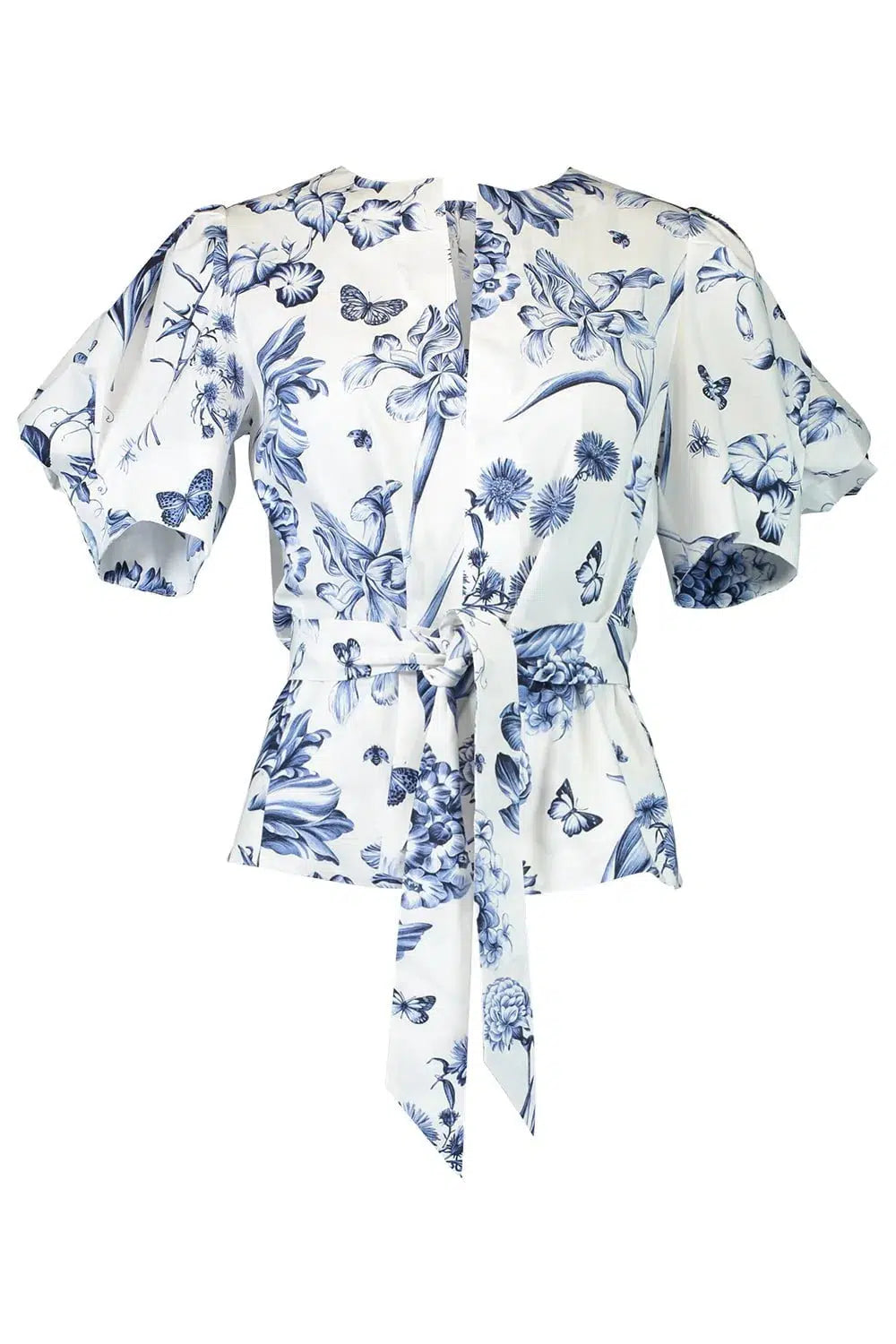 OSCAR DE LA RENTA-Short Sleeve Poplin Peplum-