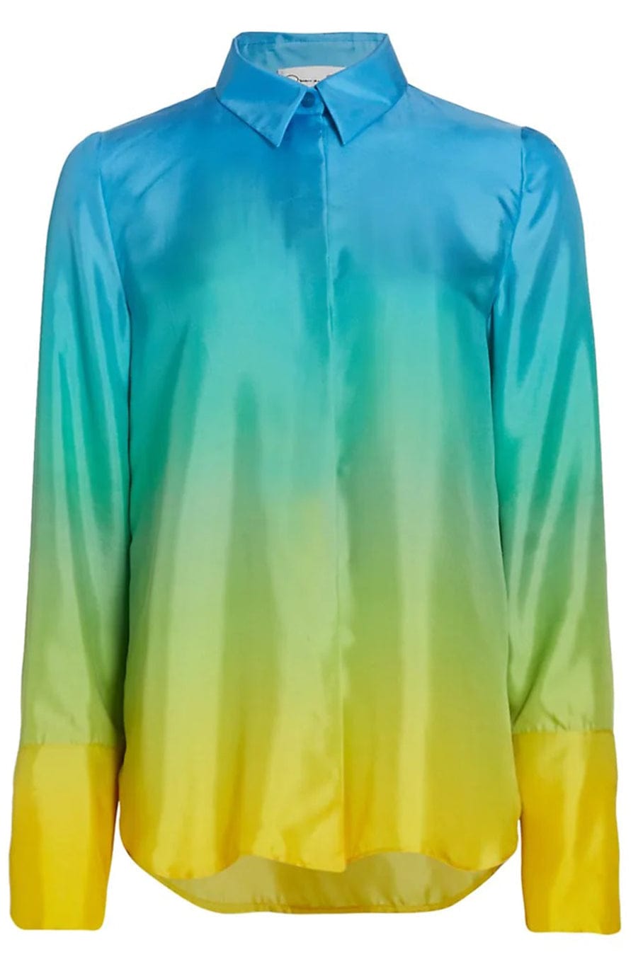 OSCAR DE LA RENTA-Long Sleeve Ombre Twill Blouse-