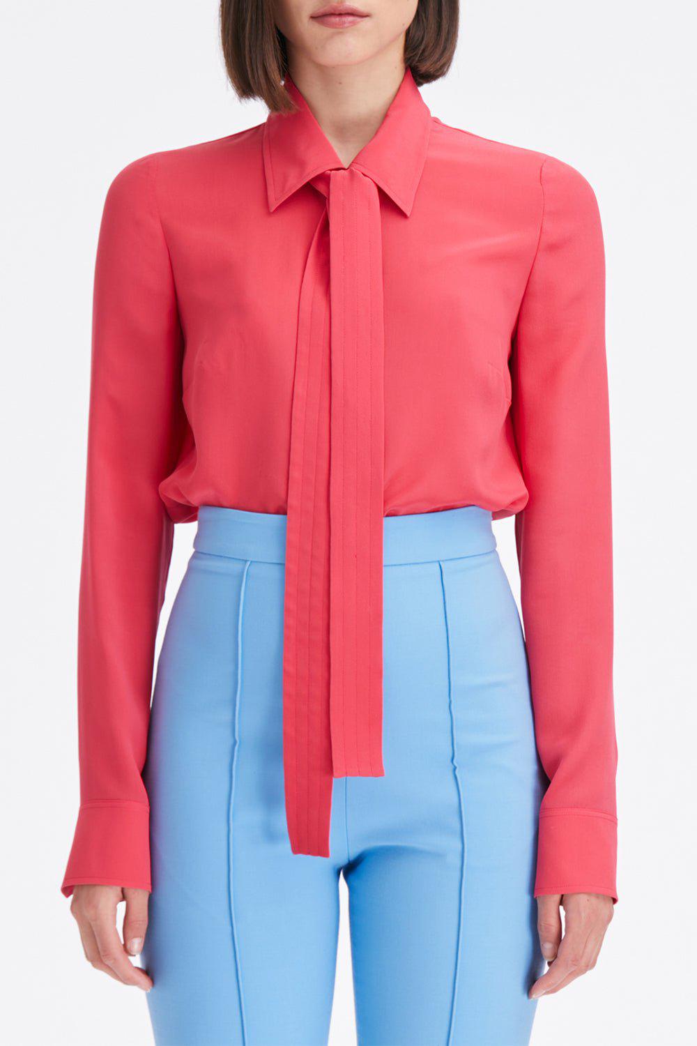 OSCAR DE LA RENTA-Tie Neck Blouse-