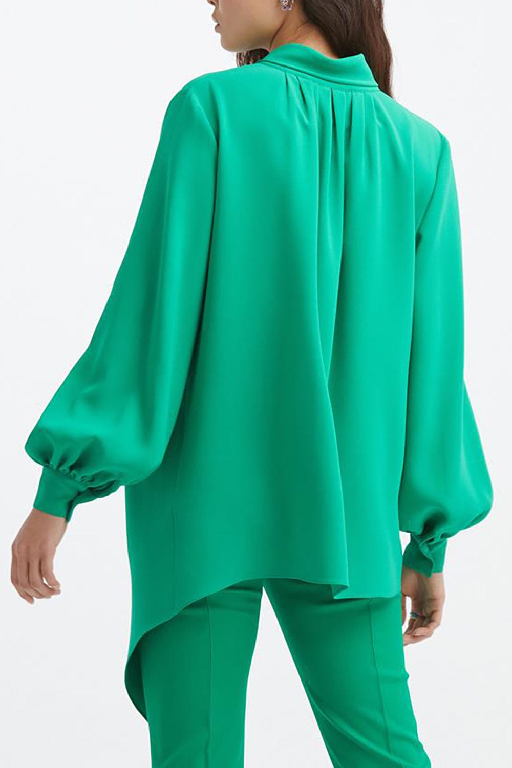 OSCAR DE LA RENTA-Scarf Tie Neck Blouse-