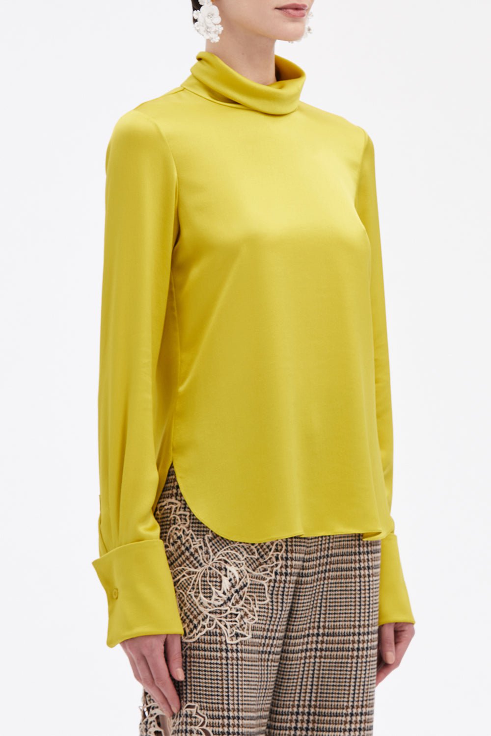OSCAR DE LA RENTA-Mock Neck Blouse-